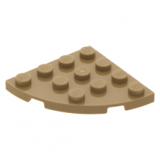 LEGO lapos elem lekerekített sarokkal 4x4, sötét sárgásbarna (30565)